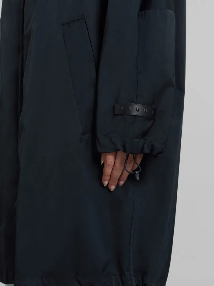 Black Gathered Taffeta Parka Women Marni Coats and Jackets
