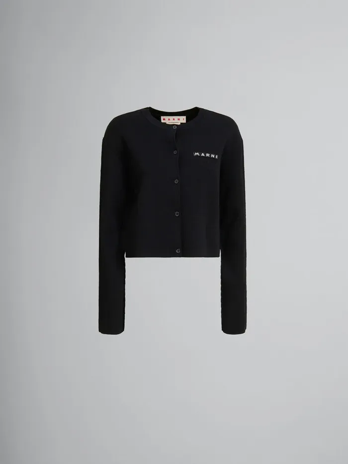 Black Halfandhalf Viscose Cardigan Women Marni Knitwear