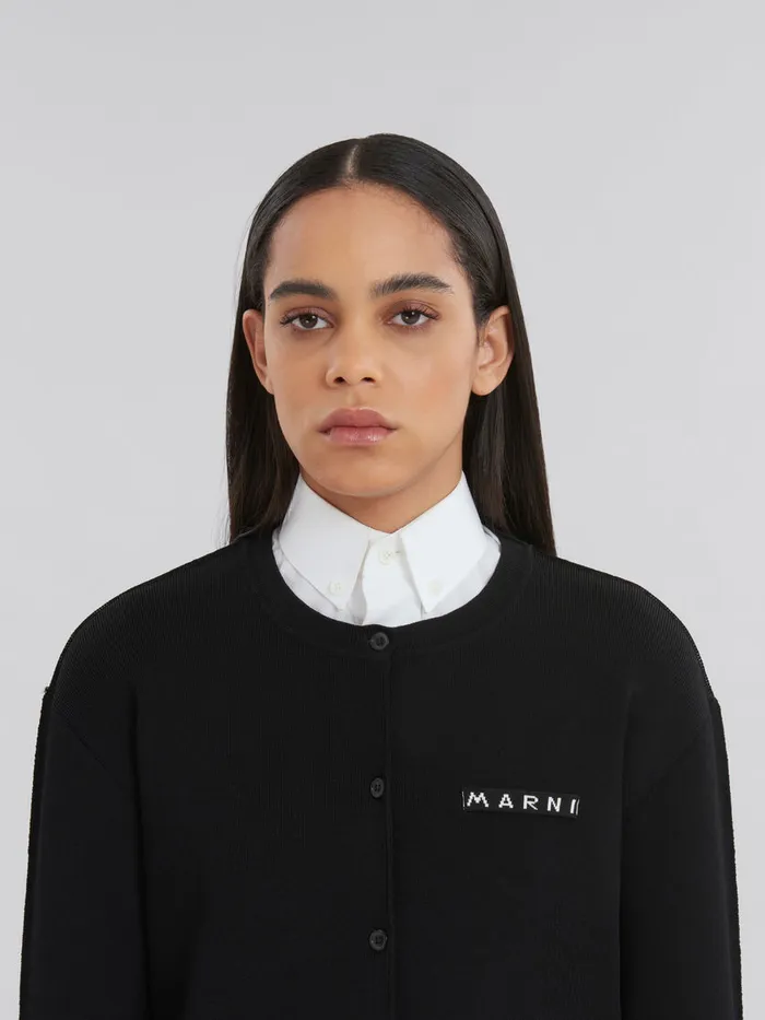 Black Halfandhalf Viscose Cardigan Women Marni Knitwear