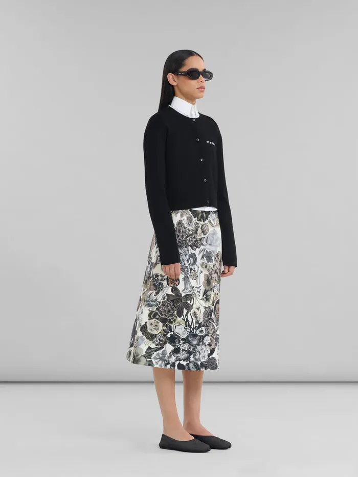 Black Halfandhalf Viscose Cardigan Women Marni Knitwear