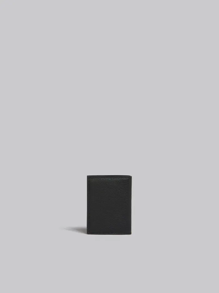 Black Leather Bifold Wallet With Marni Mending Men Marni Wallets and Small Leather Goods