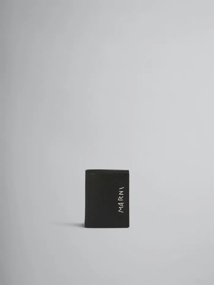 Black Leather Bifold Wallet With Marni Mending Women Marni Wallets and Small Leather Goods Black Leather Bifold Wallet With Marni Mending Women Marni Wallets and Small Leather Goods
