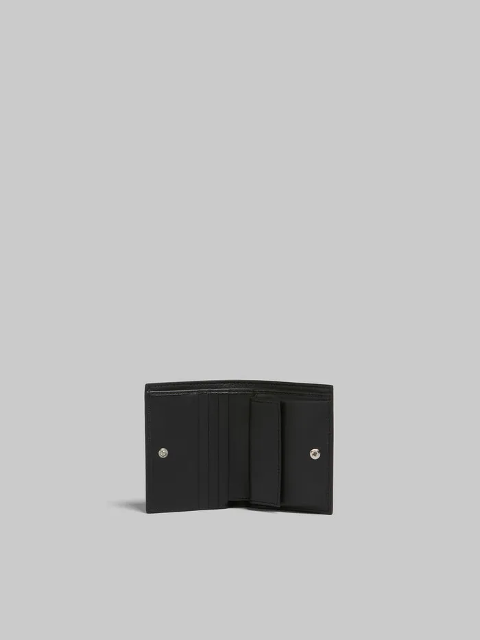 Black Leather Bifold Wallet With Marni Mending Women Marni Wallets and Small Leather Goods