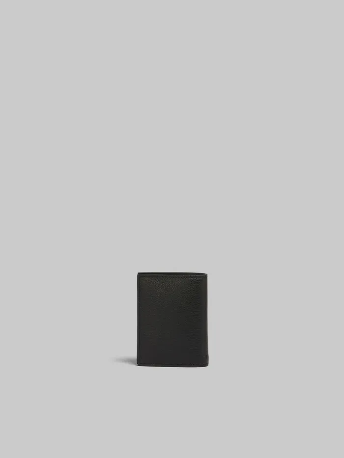 Black Leather Bifold Wallet With Marni Mending Women Marni Wallets and Small Leather Goods