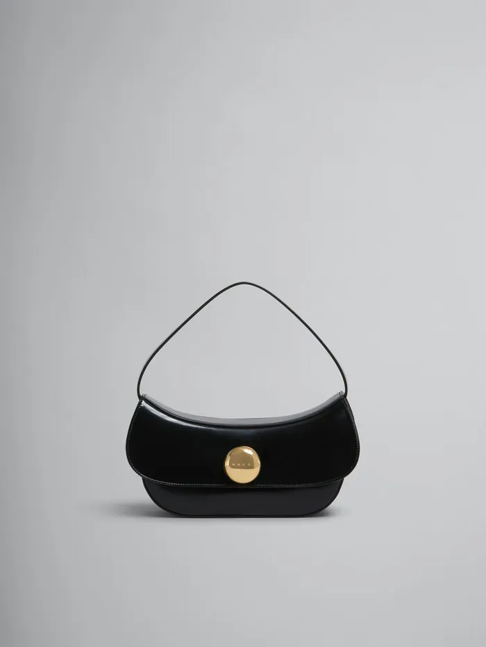 Black Leather Butterfly Medium Hobo Bag Women Marni Shoulder Bags