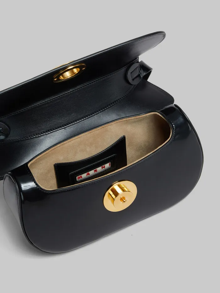 Black Leather Butterfly Medium Hobo Bag Women Marni Shoulder Bags