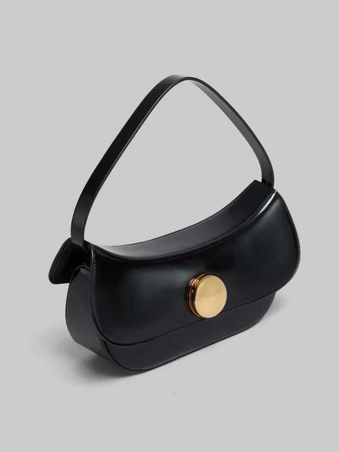 Black Leather Butterfly Medium Hobo Bag Women Marni Shoulder Bags