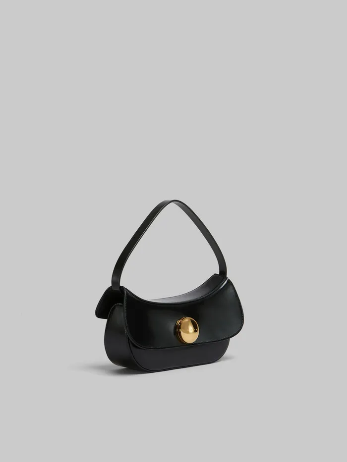 Black Leather Butterfly Medium Hobo Bag Women Marni Shoulder Bags