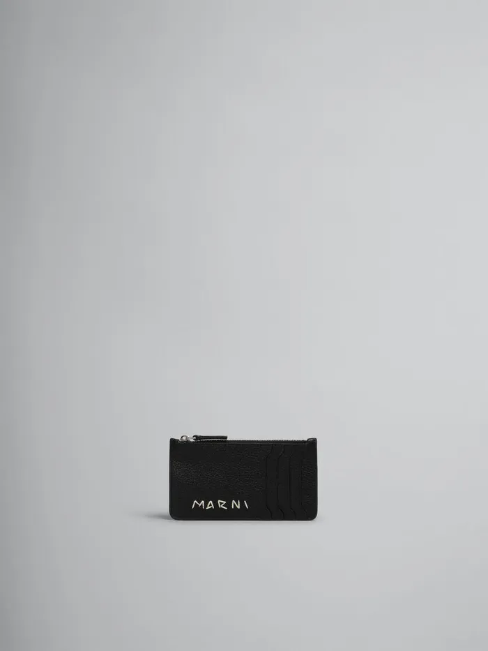 Black Leather Card Case With Marni Mending Men Marni Wallets and Small Leather Goods Black Leather Card Case With Marni Mending Men Marni Wallets and Small Leather Goods