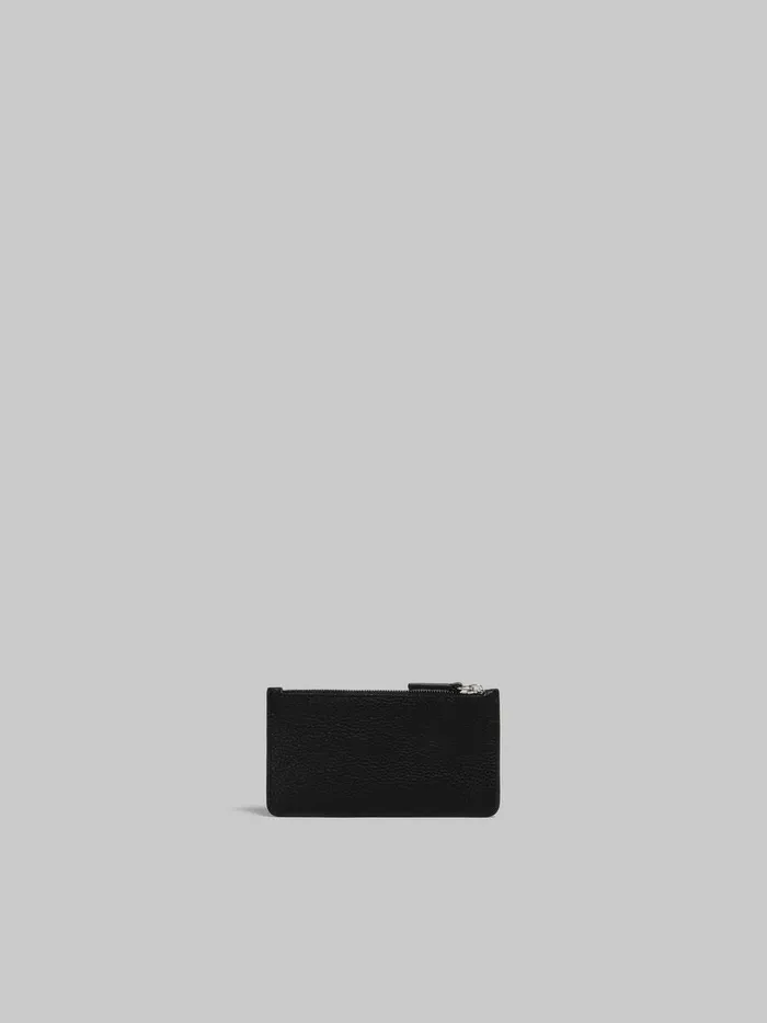Black Leather Card Case With Marni Mending Men Marni Wallets and Small Leather Goods