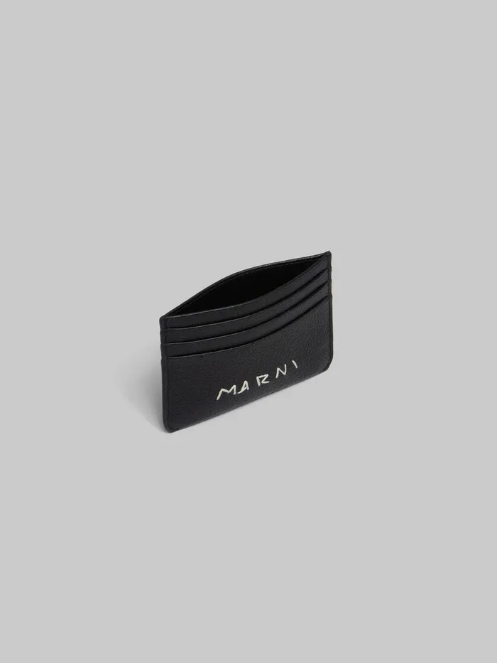 Black Leather Cardholder With Marni Mending Men Marni Wallets and Small Leather Goods