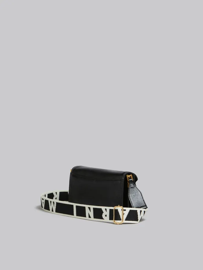 Black Leather EW Soft Trunk Bag With Logo Strap Women Marni Shoulder Bags
