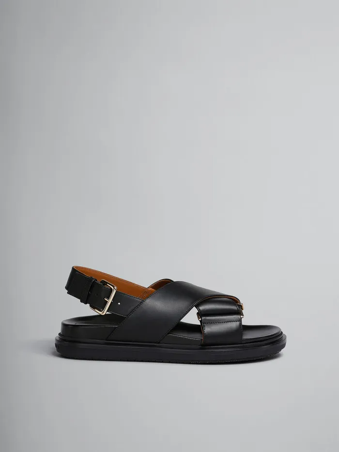 Black Leather Fussbett Women Marni Fussbett