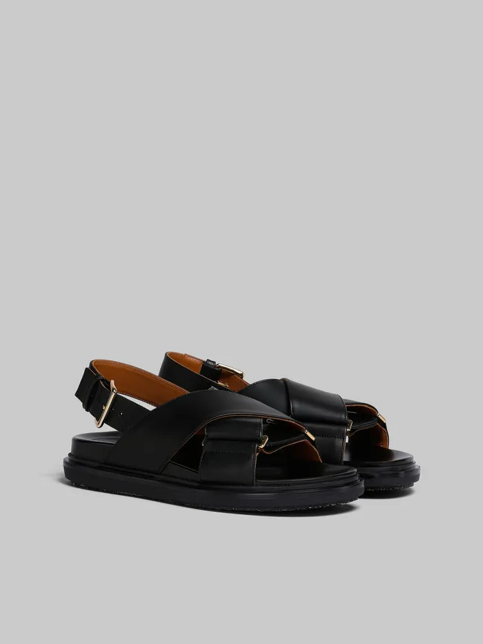 Black Leather Fussbett Women Marni Fussbett