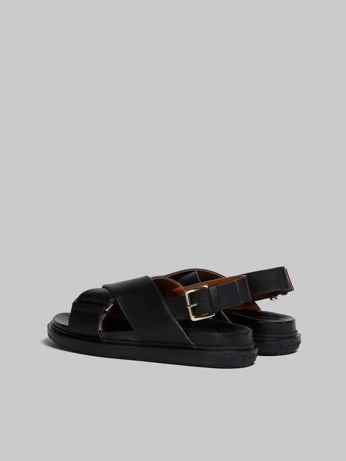 Black Leather Fussbett Women Marni Fussbett