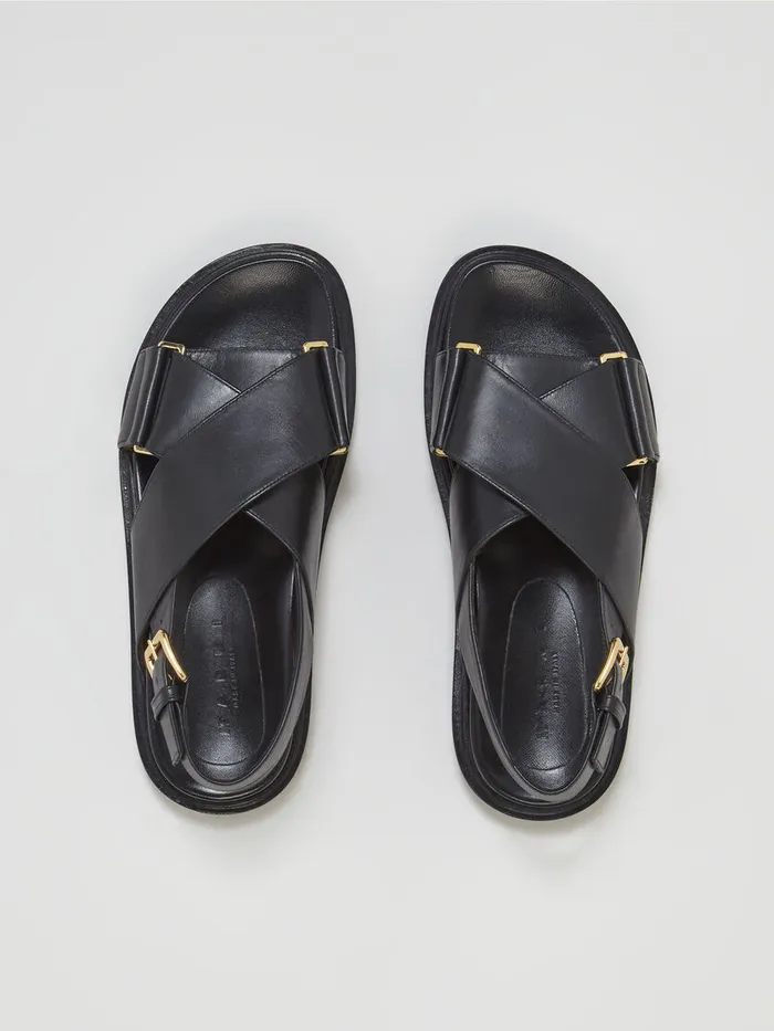 Black Leather Fussbett Women Marni Fussbett