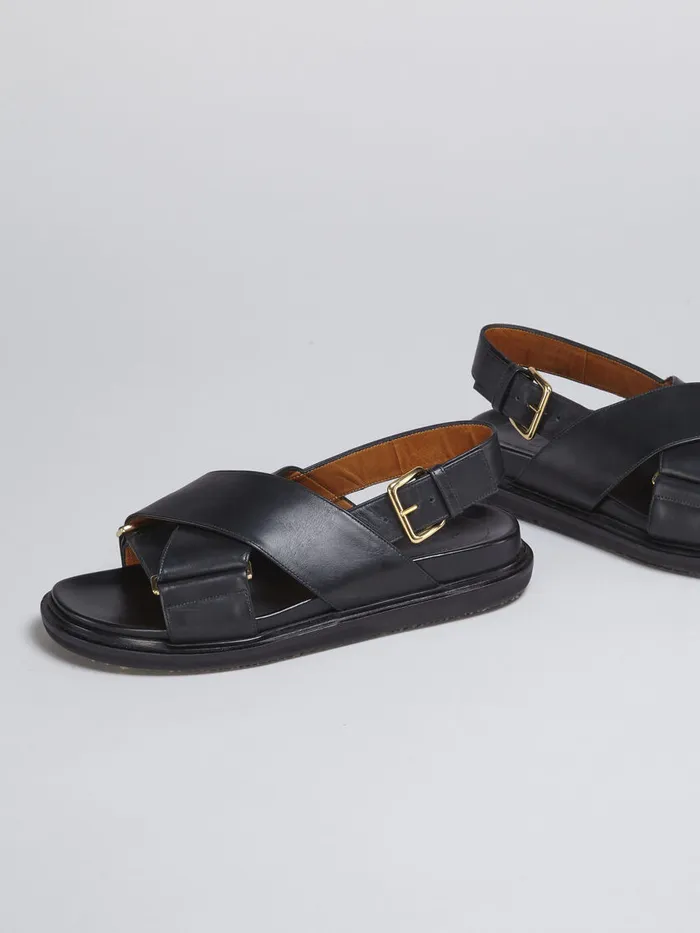 Black Leather Fussbett Women Marni Fussbett