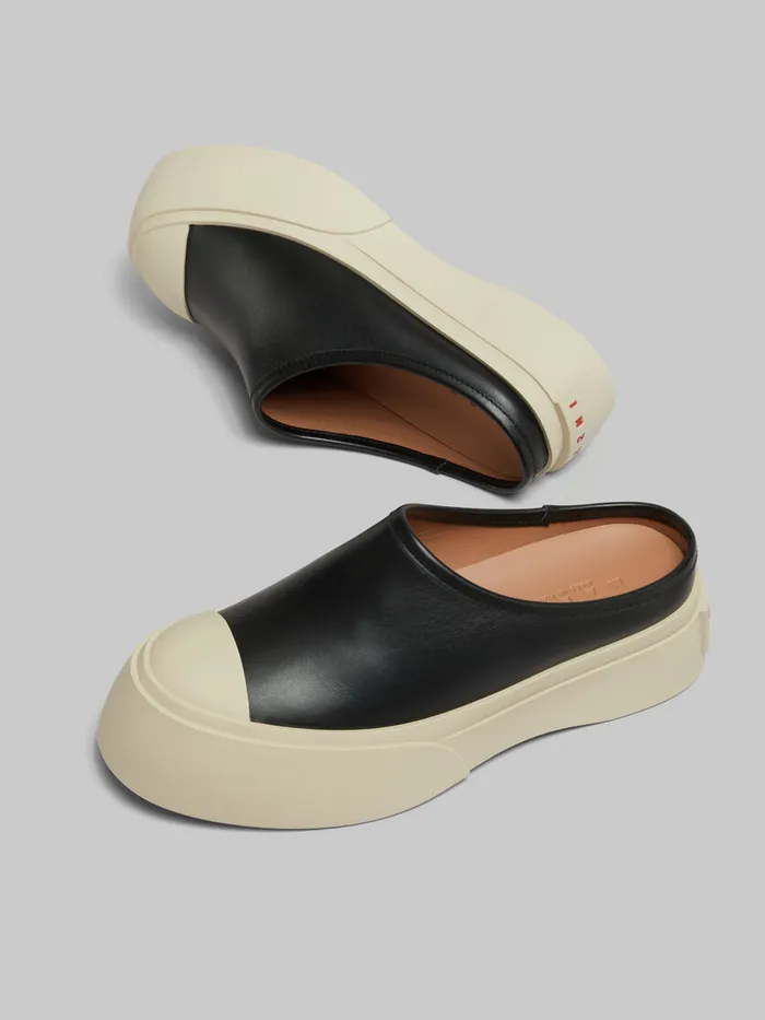 Black Leather Pablo Sabot Women Marni Pablo