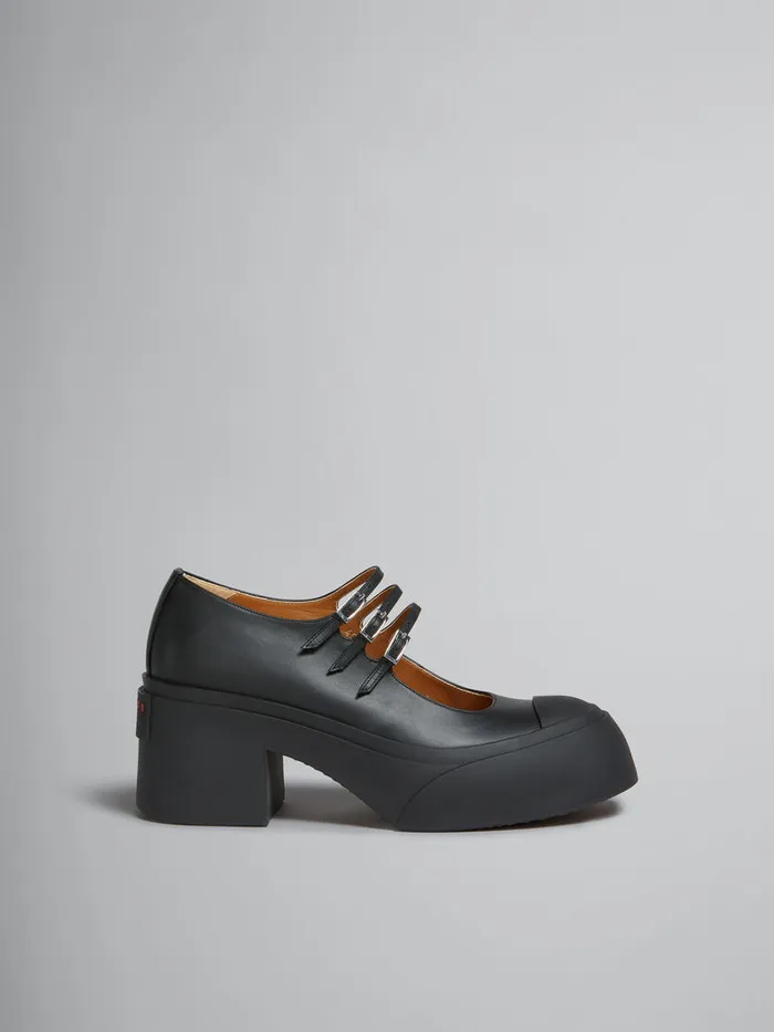 Black Leather Pablo Triplebuckle Mary Jane Shoe Women Marni Sneakers