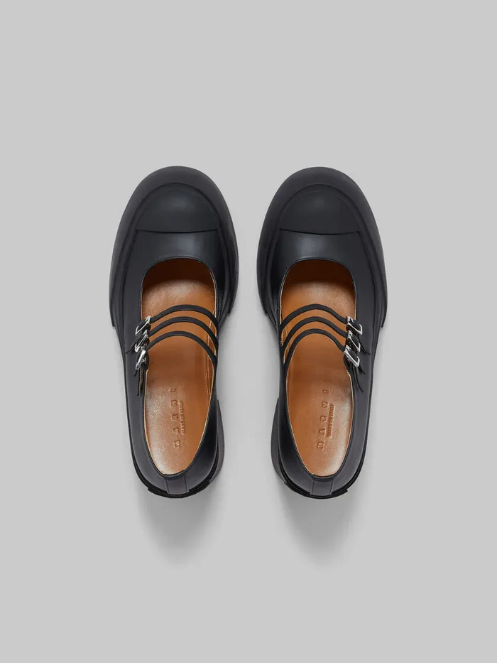 Black Leather Pablo Triplebuckle Mary Jane Shoe Women Marni Sneakers