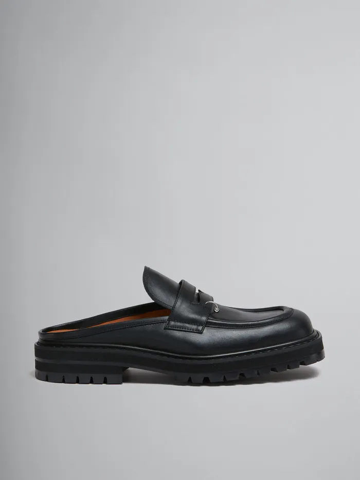 Black Leather Piercing 20 Chunky Sabot Loafer Men Marni Lace Up and Loafers