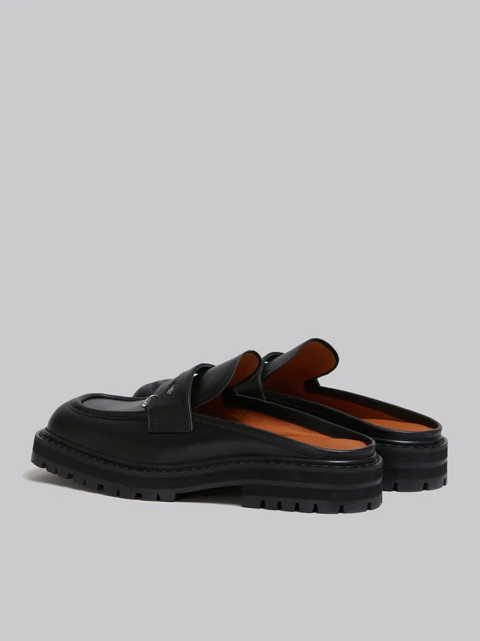 Black Leather Piercing 20 Chunky Sabot Loafer Men Marni Lace Up and Loafers