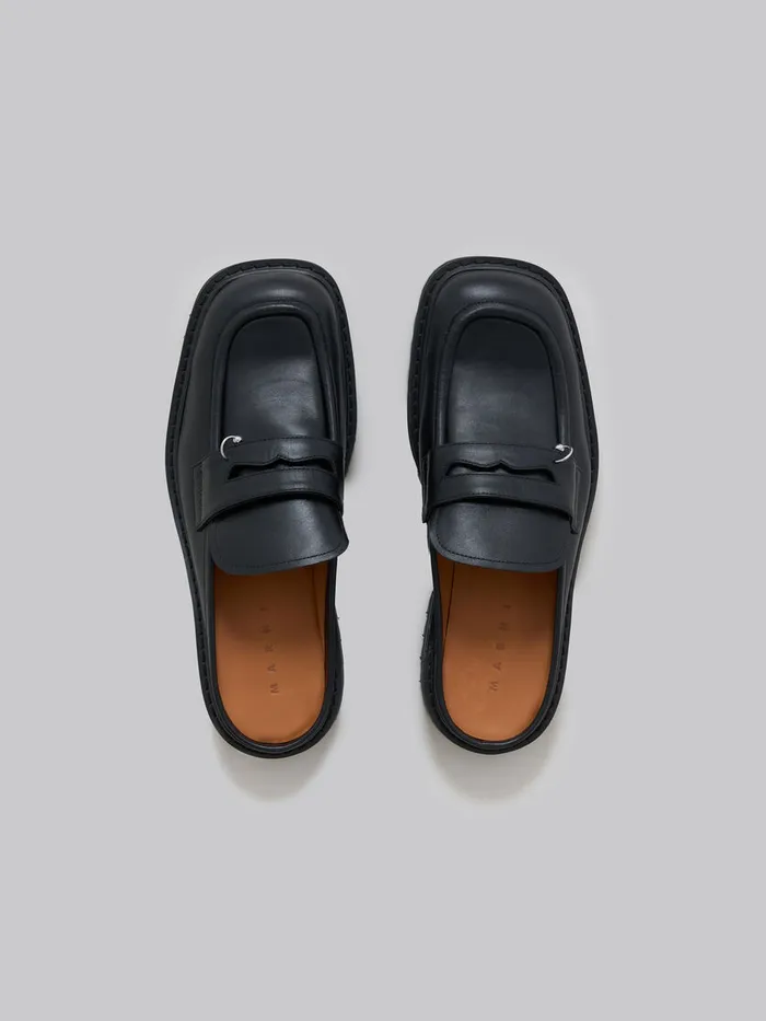 Black Leather Piercing 20 Chunky Sabot Loafer Men Marni Lace Up and Loafers