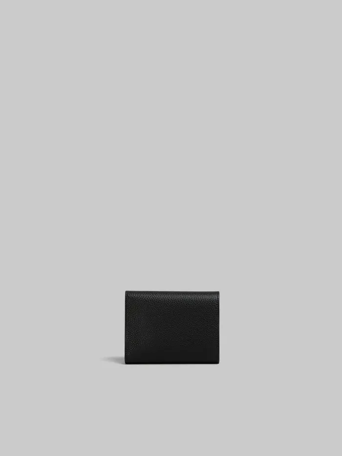 Black Leather Trifold Wallet With Marni Mending Men Marni Wallets and Small Leather Goods