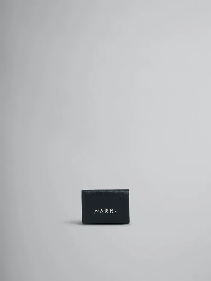Black Leather Trifold Wallet With Marni Mending Women Marni Wallets and Small Leather Goods Black Leather Trifold Wallet With Marni Mending Women Marni Wallets and Small Leather Goods