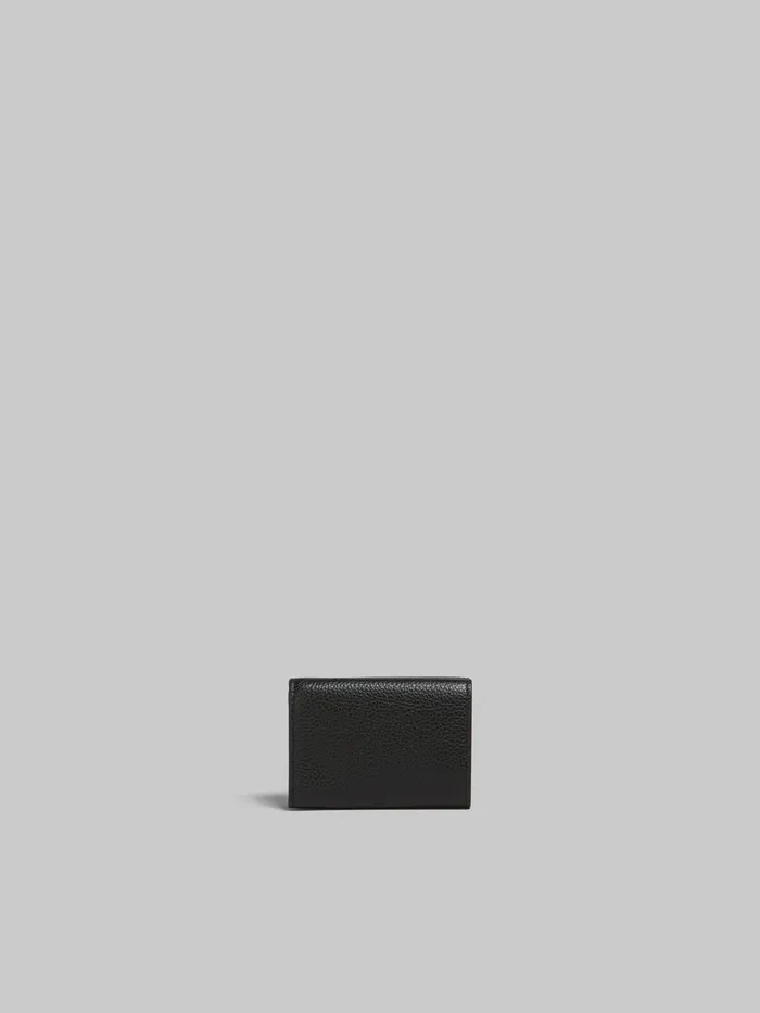 Black Leather Trifold Wallet With Marni Mending Women Marni Wallets and Small Leather Goods