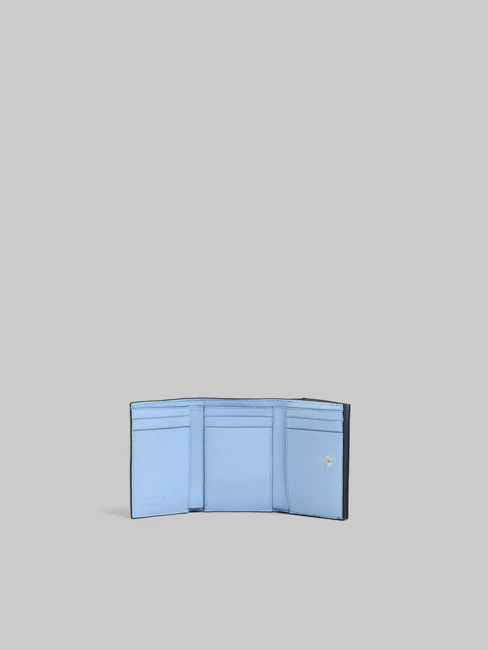 Black Leather Trifold Wallet With Raised Marni Logo Women Marni Wallets and Small Leather Goods