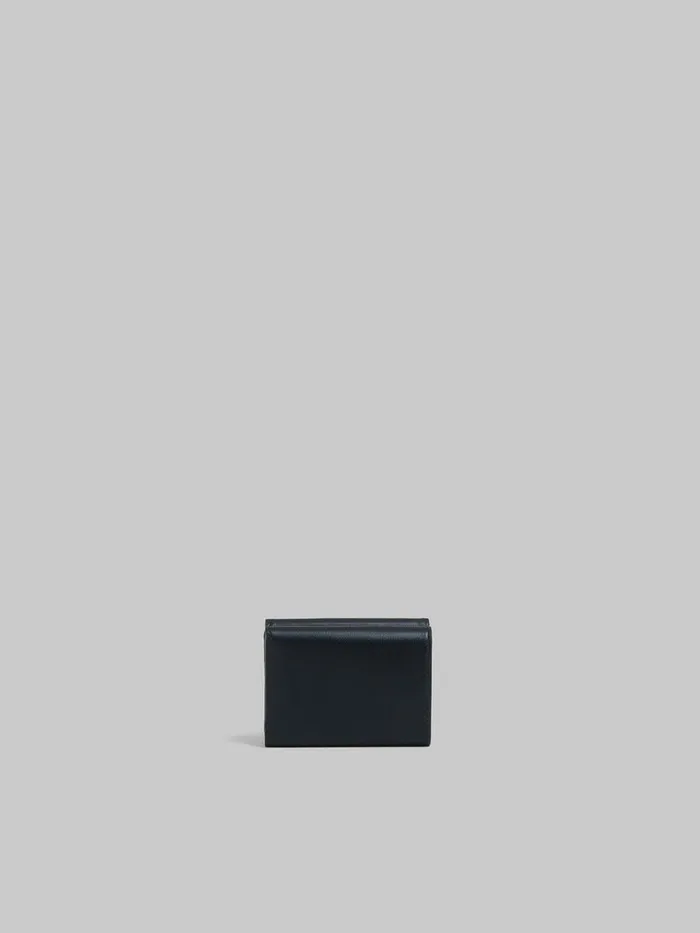 Black Leather Trifold Wallet With Raised Marni Logo Women Marni Wallets and Small Leather Goods