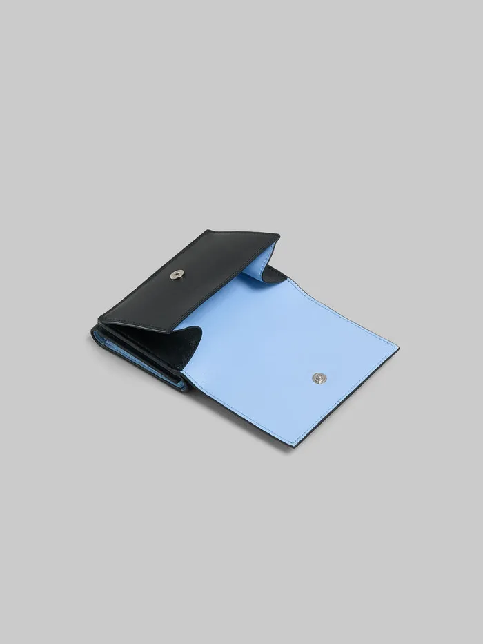 Black Leather Trifold Wallet With Raised Marni Logo Women Marni Wallets and Small Leather Goods