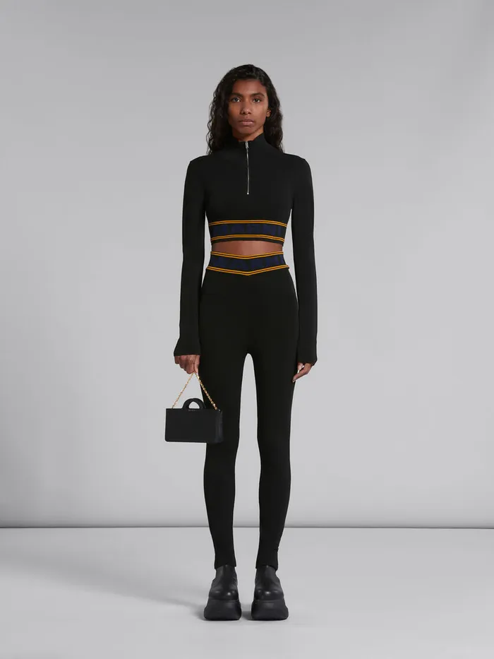 Black Leather Tropicalia Long Wallet With Chain Strap Women Marni Wallets and Small Leather Goods