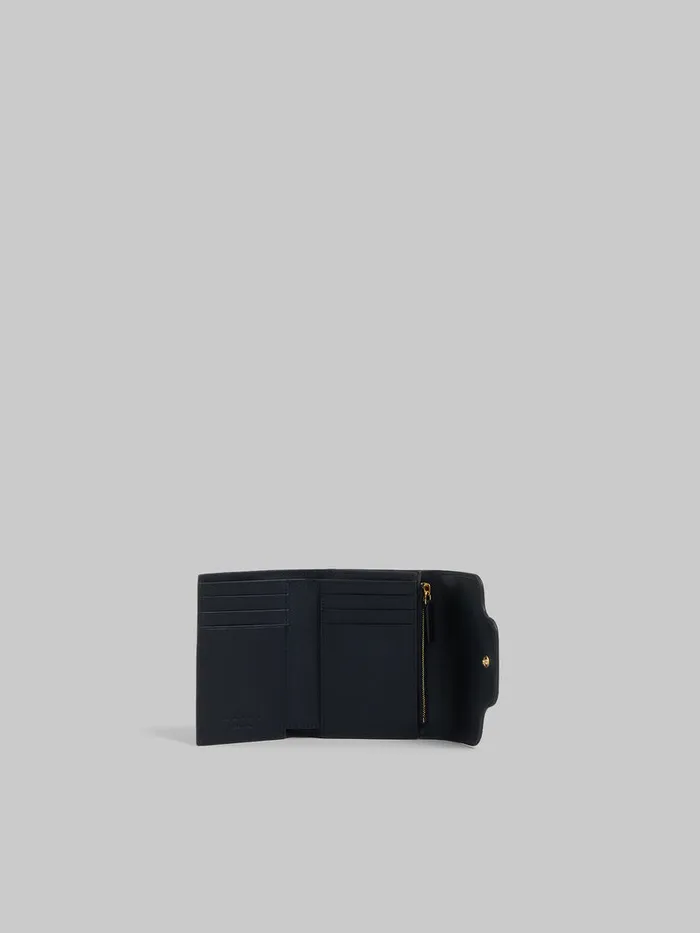Black Leather Trunkaroo Trifold Wallet Women Marni Wallets and Small Leather Goods