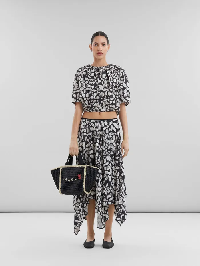 Black Macram Sillo Small Shopper Women Marni Tote Bags