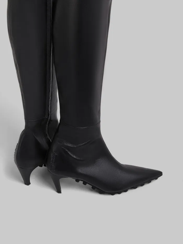 Black Nappa Kneehigh Spike Boot Women Marni Boots