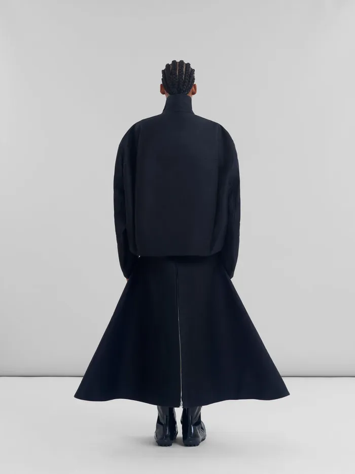 Black Organic Cotton Padded Jacket Women Marni Coats and Jackets