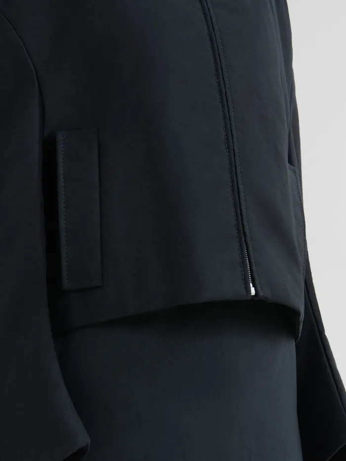 Black Organic Cotton Padded Jacket Women Marni Coats and Jackets