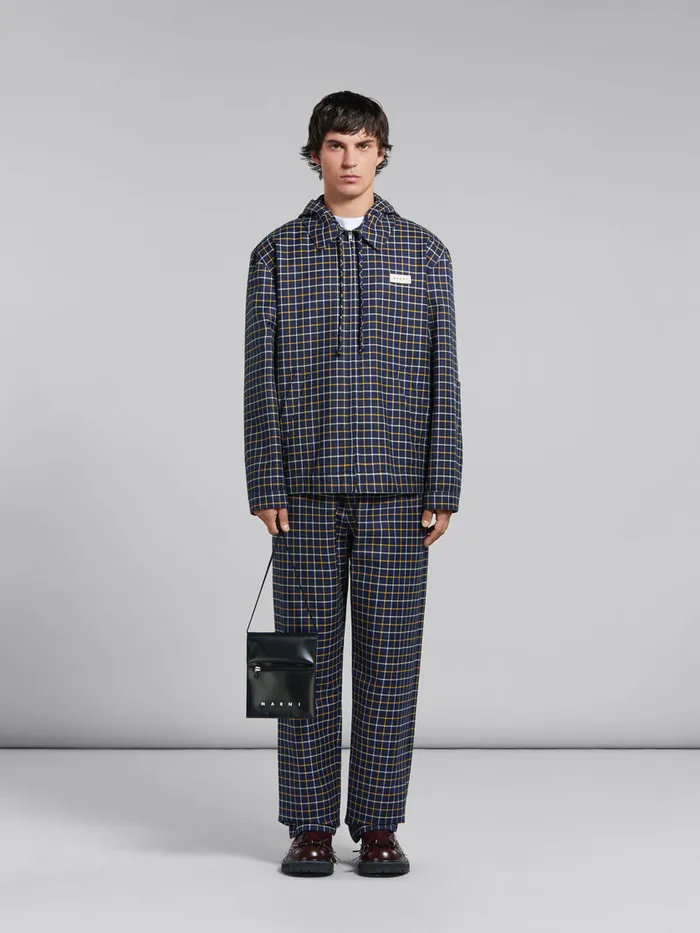 Black Pouch With Shoelace Strap Men Marni Crossbody Bags