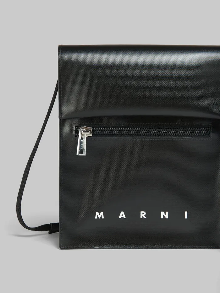 Black Pouch With Shoelace Strap Men Marni Crossbody Bags