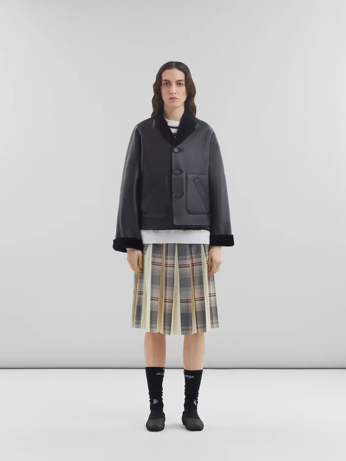 Black Reversible Shearling Jacket Women Marni Coats and Jackets