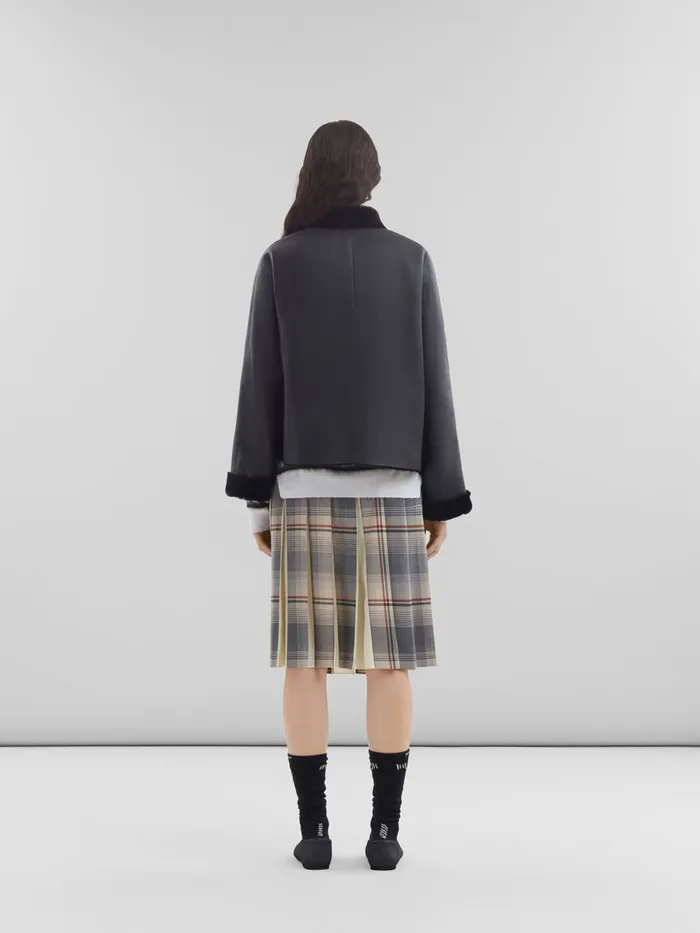 Black Reversible Shearling Jacket Women Marni Coats and Jackets