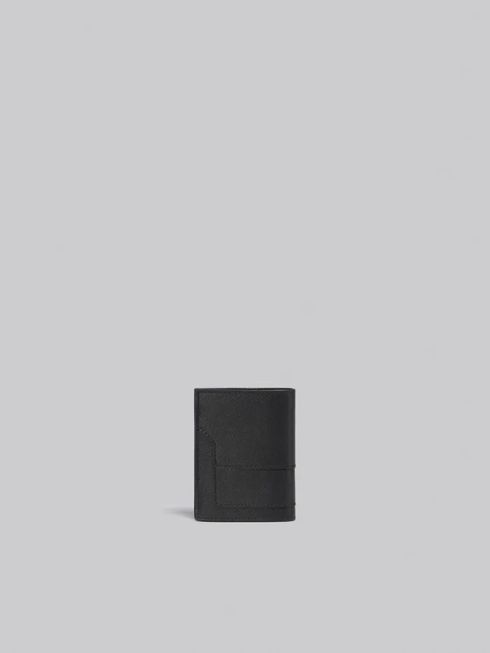 Black Saffiano Leather Bifold Wallet Women Marni Wallets and Small Leather Goods