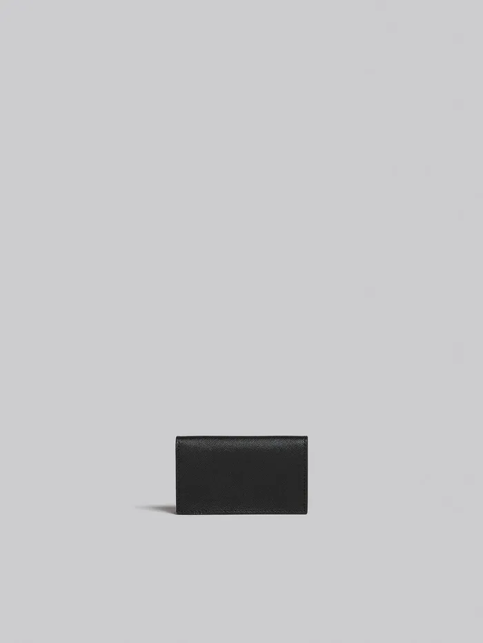 Black Saffiano Leather Business Card Case Women Marni Wallets and Small Leather Goods
