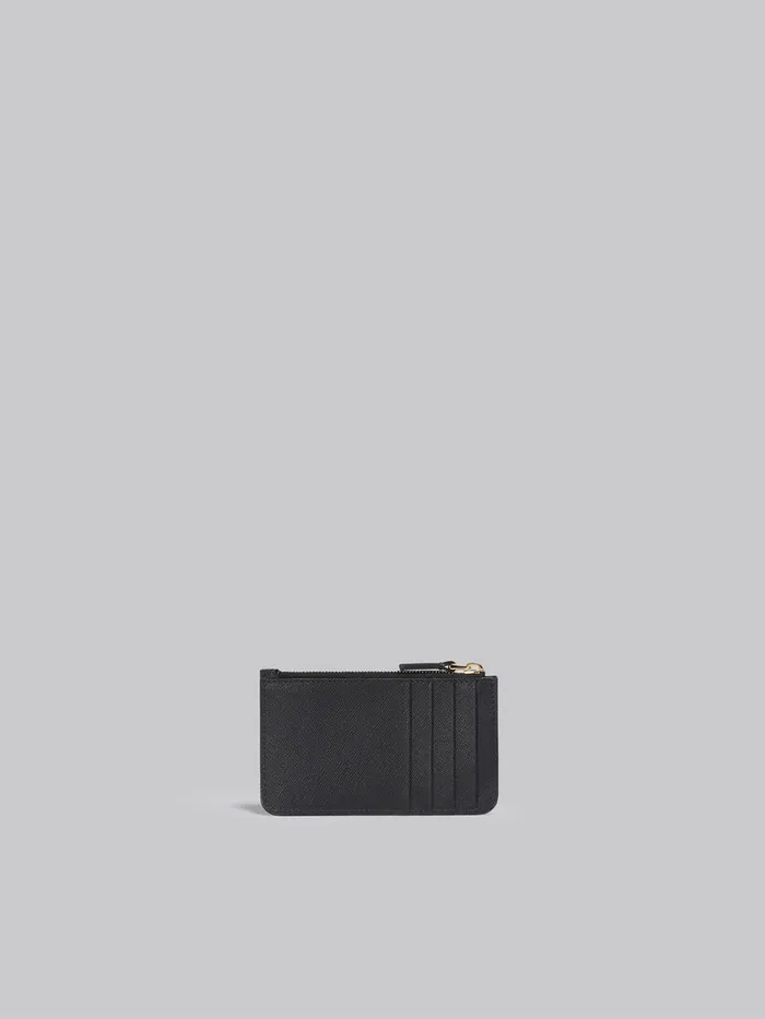 Black Saffiano Leather Card Case Women Marni Wallets and Small Leather Goods