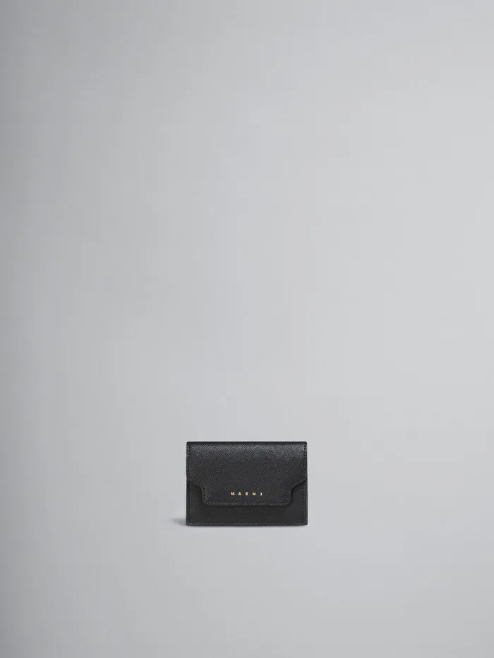 Black Saffiano Leather Trifold Wallet Women Marni Wallets and Small Leather Goods Black Saffiano Leather Trifold Wallet Women Marni Wallets and Small Leather Goods