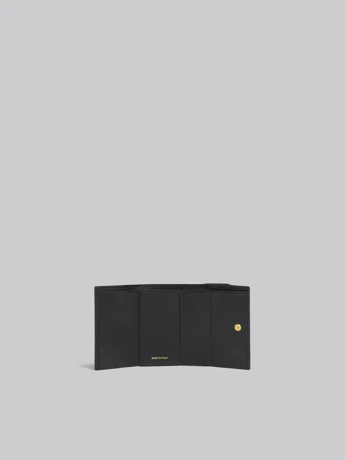 Black Saffiano Leather Trifold Wallet Women Marni Wallets and Small Leather Goods