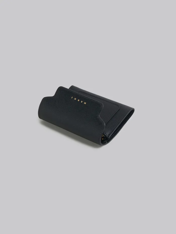 Black Saffiano Leather Wallet Women Marni Wallets and Small Leather Goods