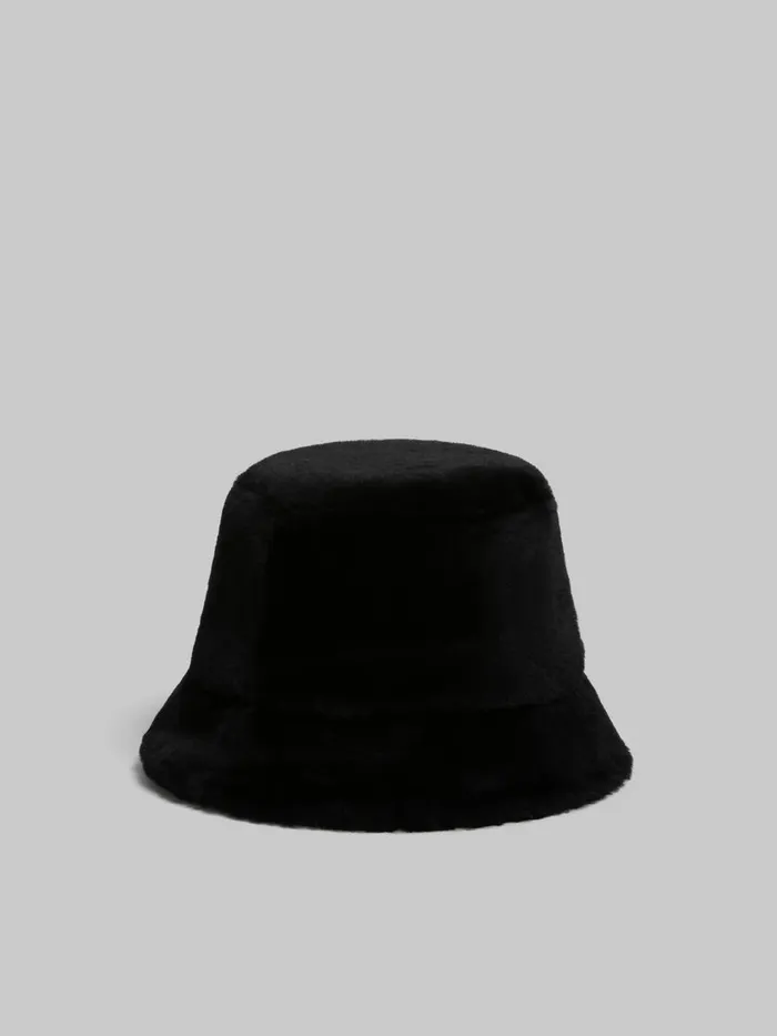 Black Shaved Shearling Bucket Hat Women Marni Hats